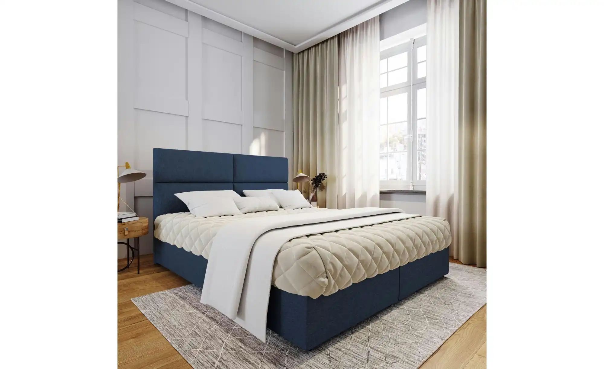 MASSENO Boxbett mit Bettkasten Lonis ¦ blau ¦ Maße (cm): B: 160 H: 98 Bette günstig online kaufen