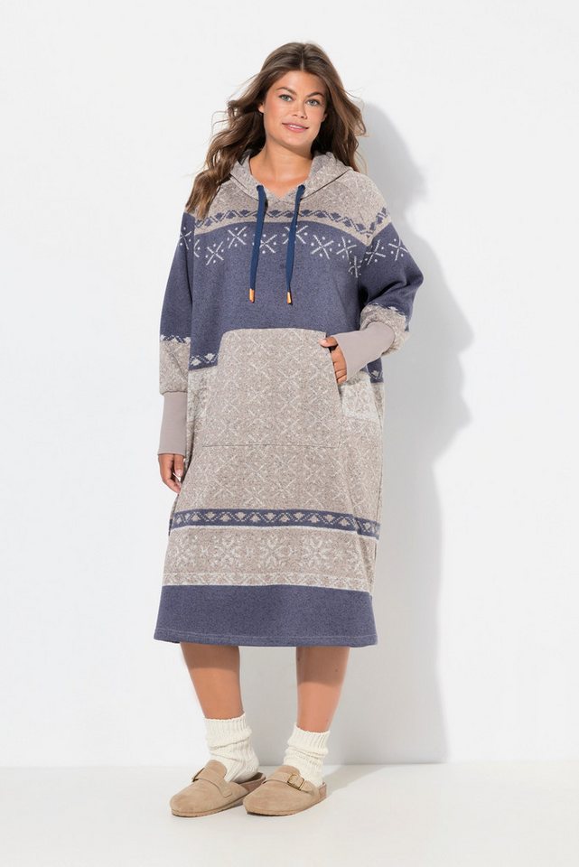 Laurasøn Sommerkleid Norweger-Strickfleecekleid Kapuze oversize günstig online kaufen