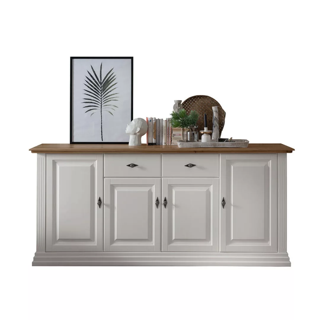 Sideboard, Kiefer weiß mit Eiche, ESBJERG-69 günstig online kaufen