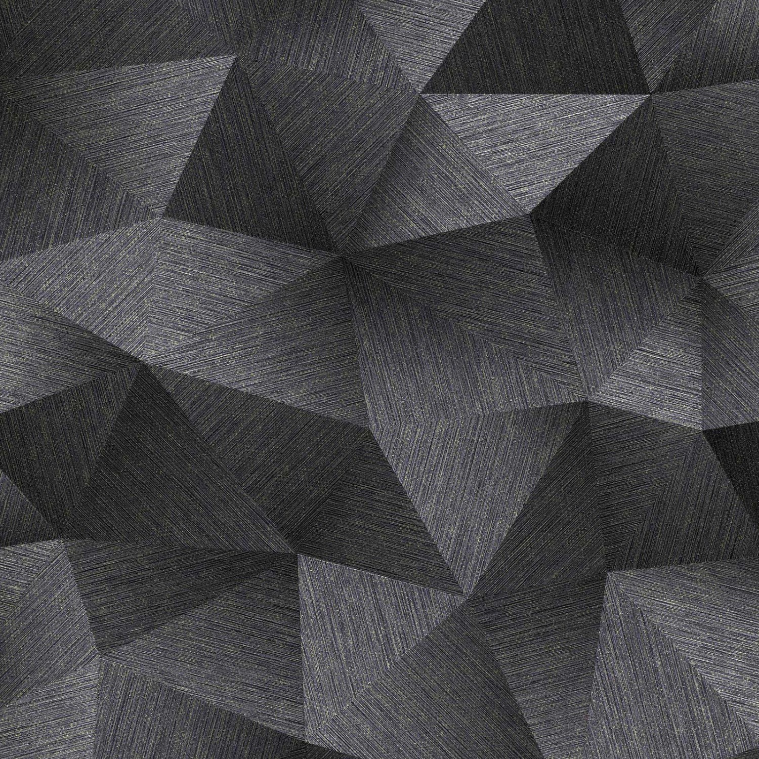 Bricoflor Schwarze Tapete mit Dreieck Muster in 3D Optik Metallic Vliestape günstig online kaufen