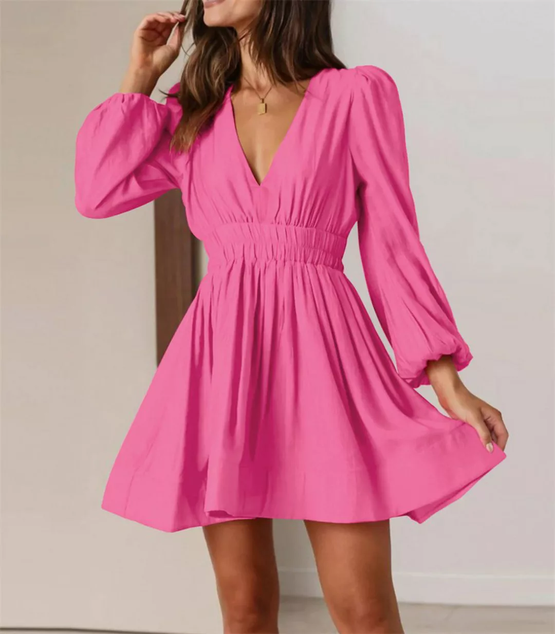 AFAZ New Trading UG Sommerkleid Einfarbiges, plissiertes Damenkleid mit Tai günstig online kaufen
