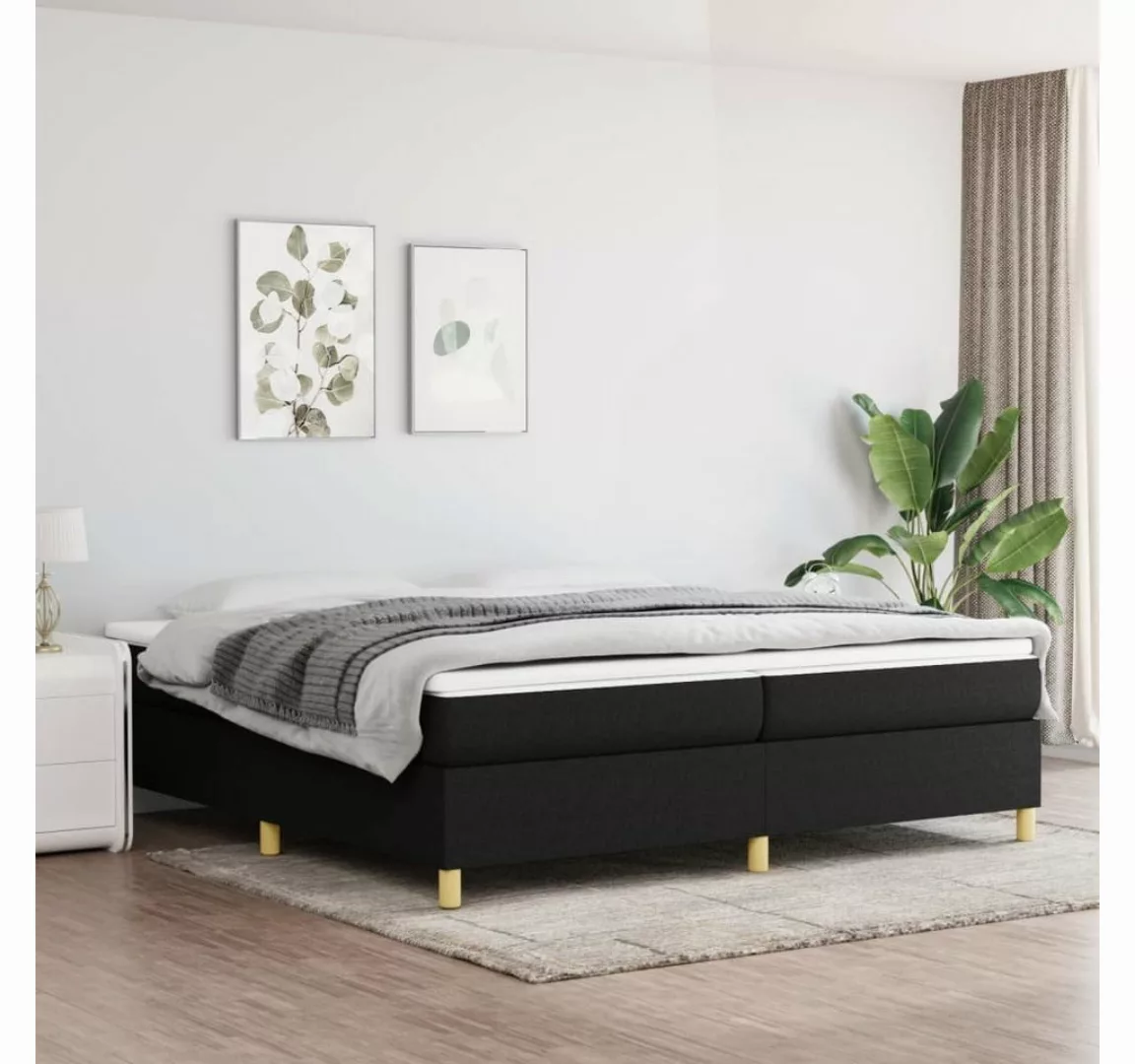 furnicato Bett Boxspringbett mit Matratze Schwarz 200x200 cm Stoff günstig online kaufen