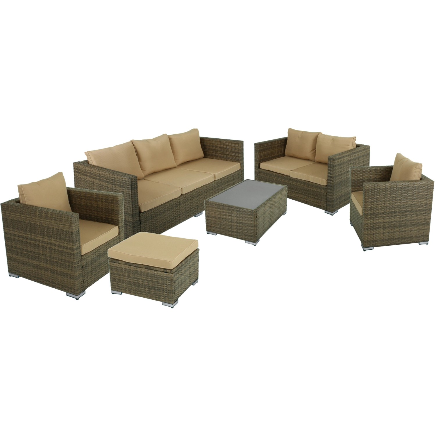 Garden Pleasure Gartenlounge-Set "MURCIA", (14 tlg.), mit bequemer Polsteru günstig online kaufen