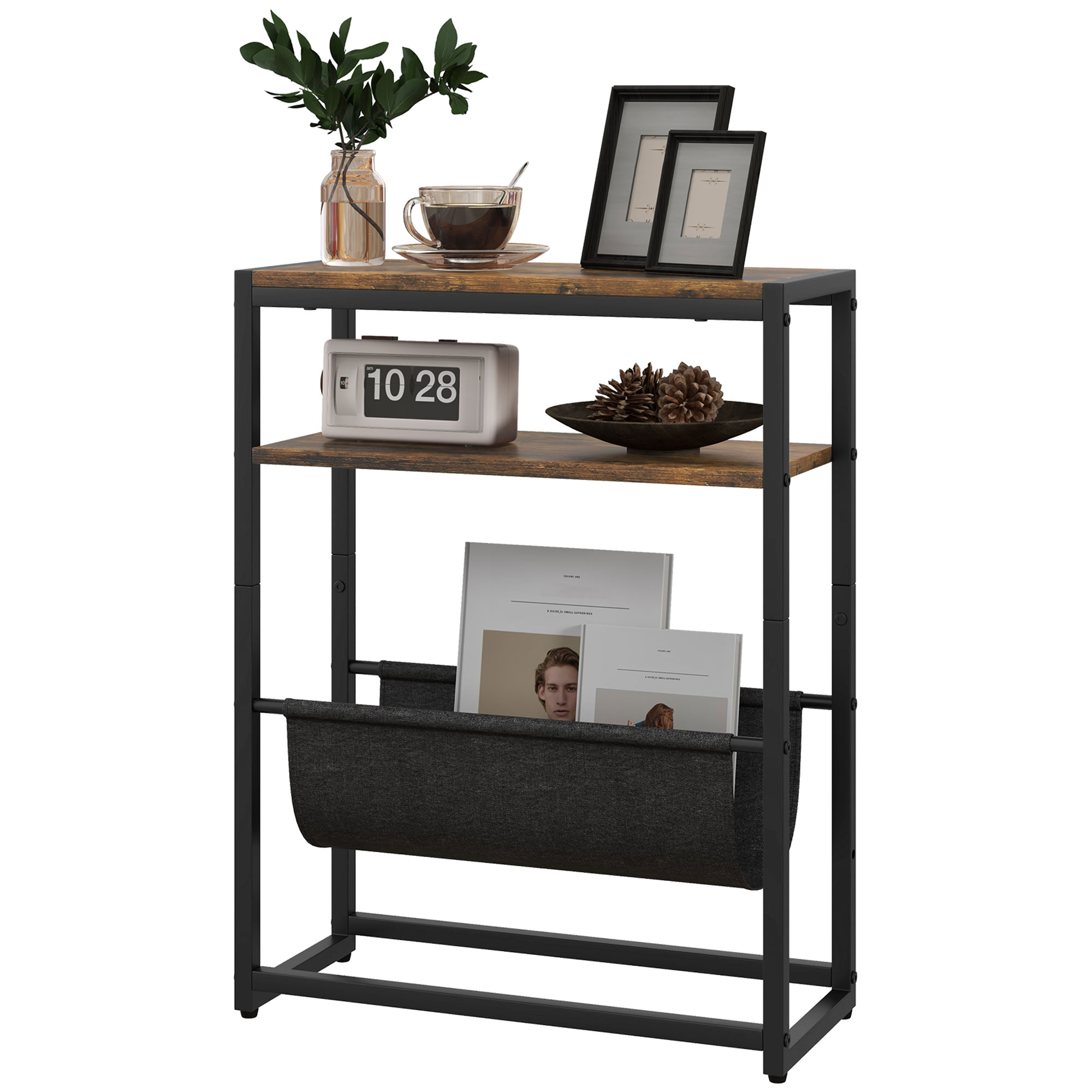 HOMCOM Beistelltisch Sofatisch Eingangstisch mit Regal und Zeitschriftenhal günstig online kaufen