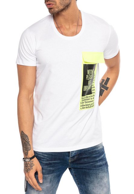 RedBridge T-Shirt T-Shirt mit Kontrasttasche und Print – Regular Fit, 100 % günstig online kaufen