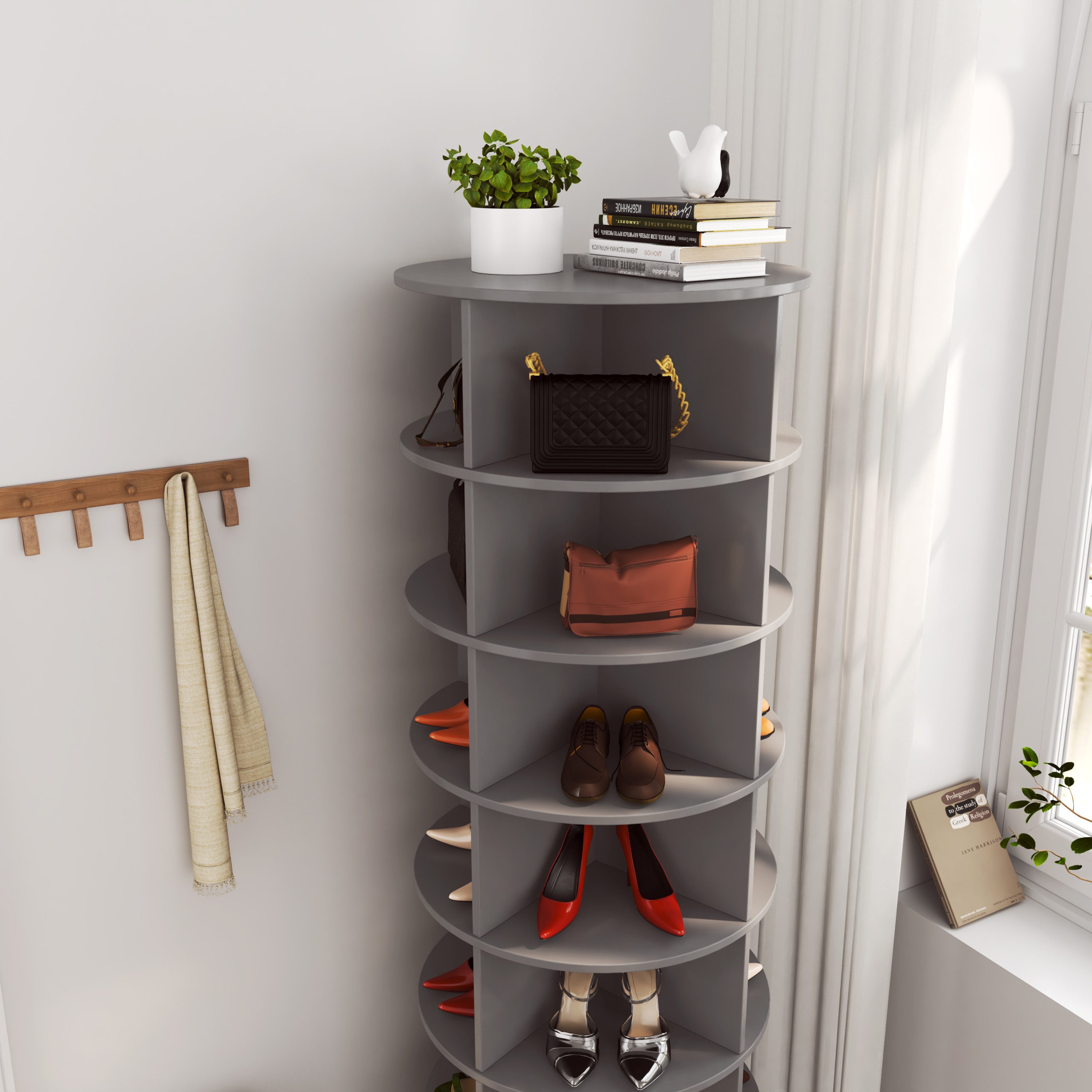 Gotagee Schuhschrank Drehbar Schuhablage Vertikal Sideboard günstig online kaufen