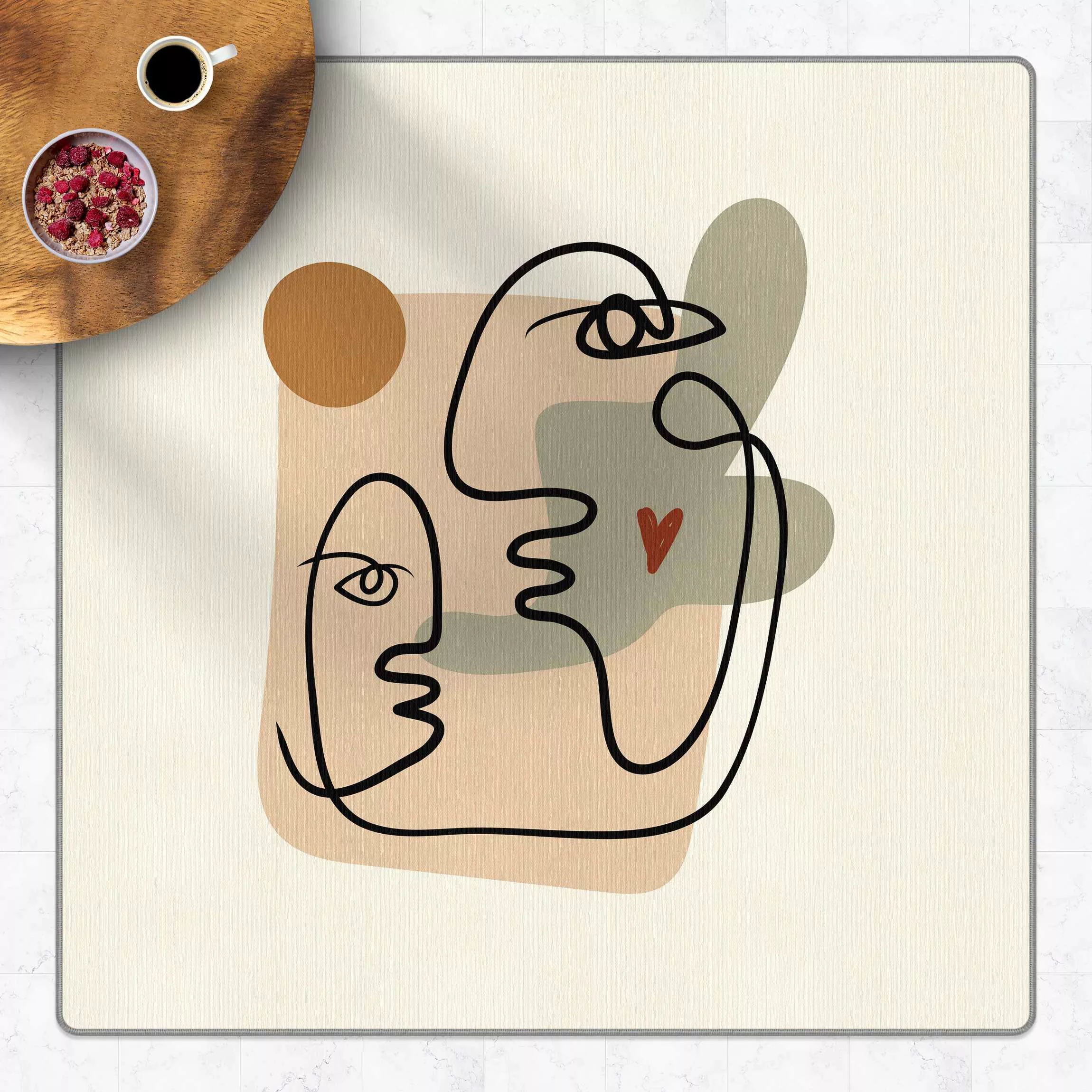 Teppich Picasso Interpretation - Wangenkuss günstig online kaufen
