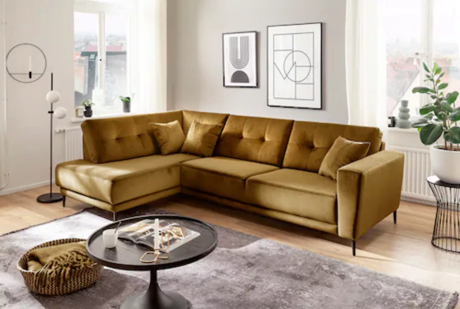 Trends by HG Polsterecke »Barcelona L-Form«, mit Metallfuss, frei im Raum s günstig online kaufen