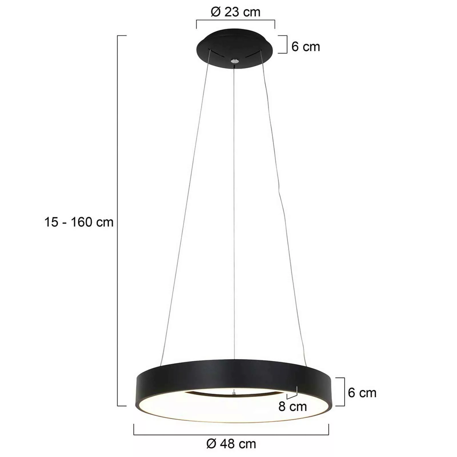 LED-Hängeleuchte Ringlede, Ø 48 cm weiß günstig online kaufen