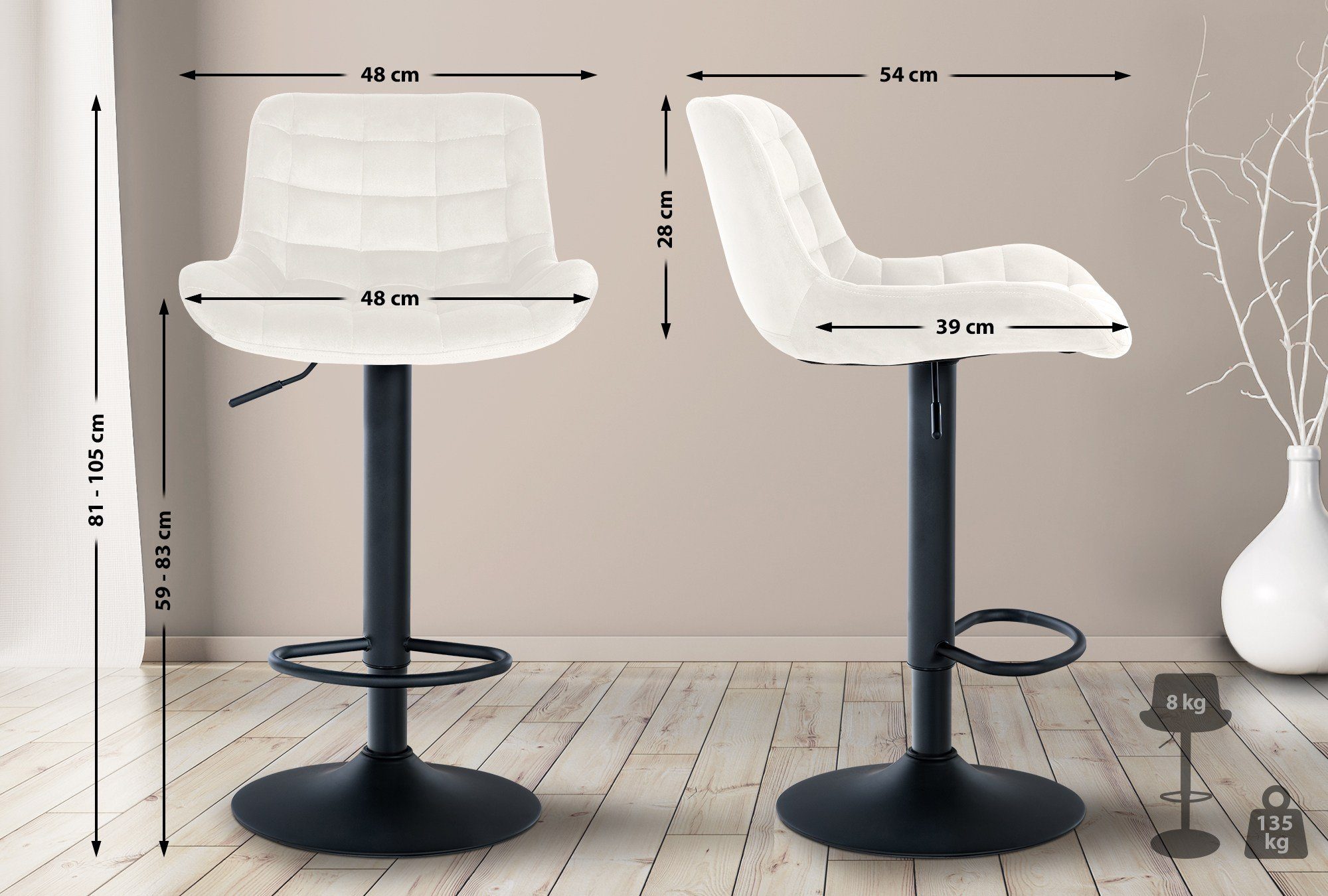 CLP Barhocker Tover, 360° drehbar und günstig online kaufen