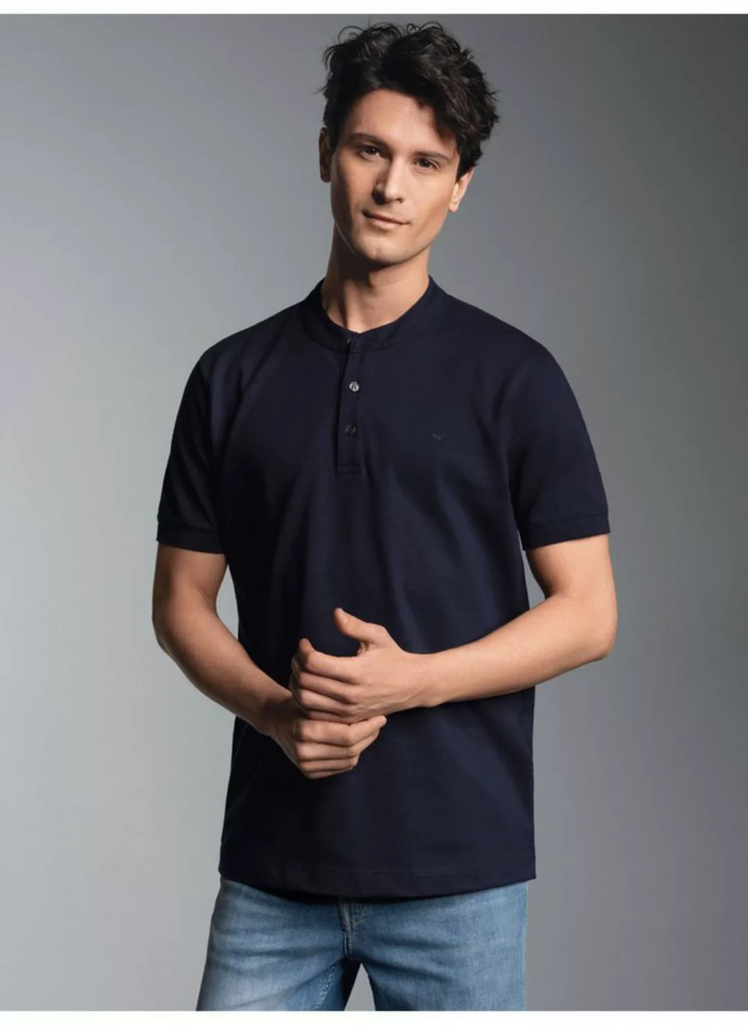 Trigema Poloshirt TRIGEMA Poloshirt mit Stehkragen (1-tlg) günstig online kaufen