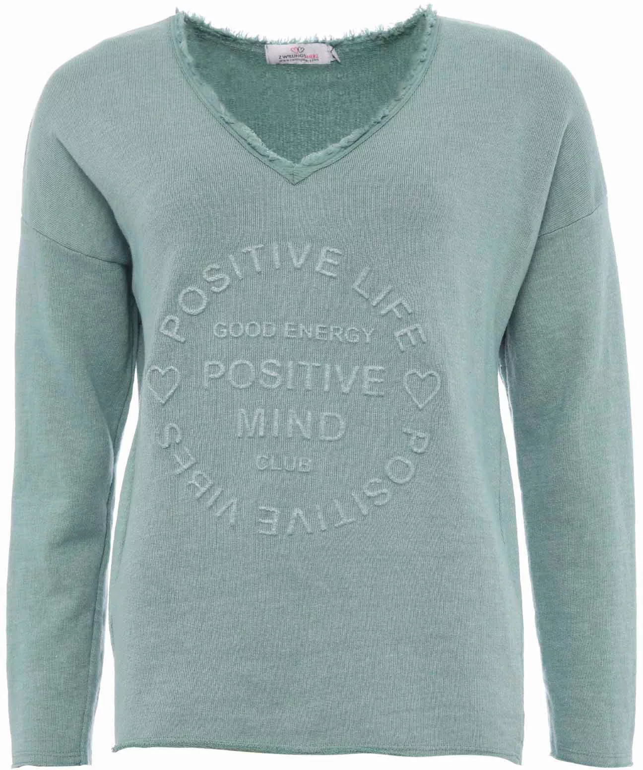 Zwillingsherz Sweatshirt "Sweatshirt BW "Positive Mind"", mit V-Ausschnitt günstig online kaufen