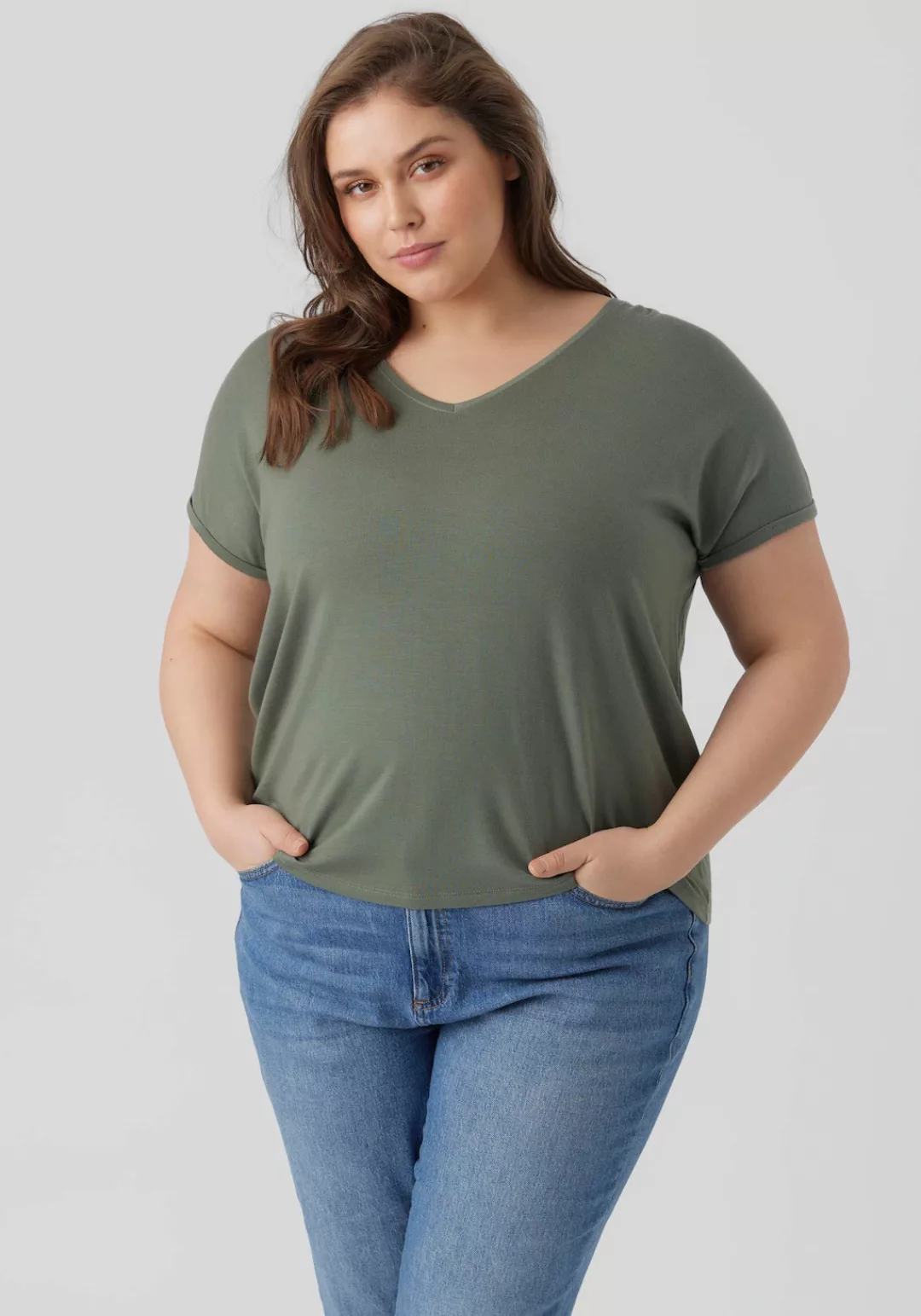 Vero Moda Curve V-Shirt VMAYA SS V-NECK TEE VMA NOOS CURVE günstig online kaufen