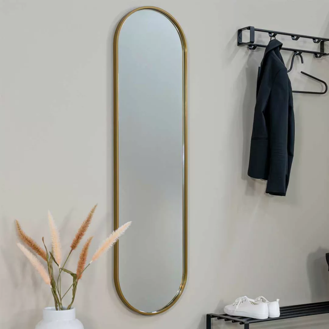 Wandspiegel Flurspiegel in ovaler Form mit Metallrahmen günstig online kaufen