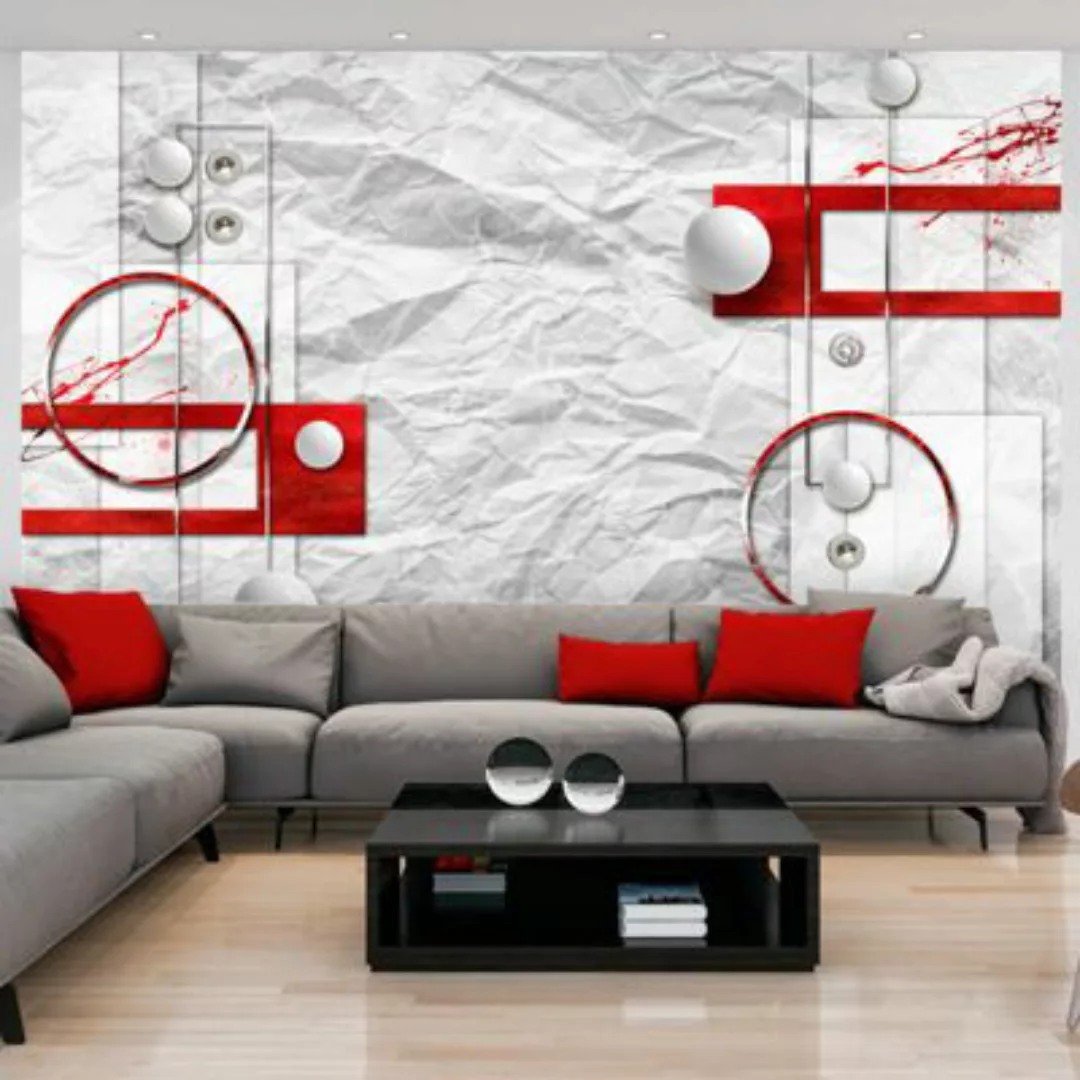 artgeist Fototapete Paper Abstraction rot/weiß Gr. 400 x 280 günstig online kaufen