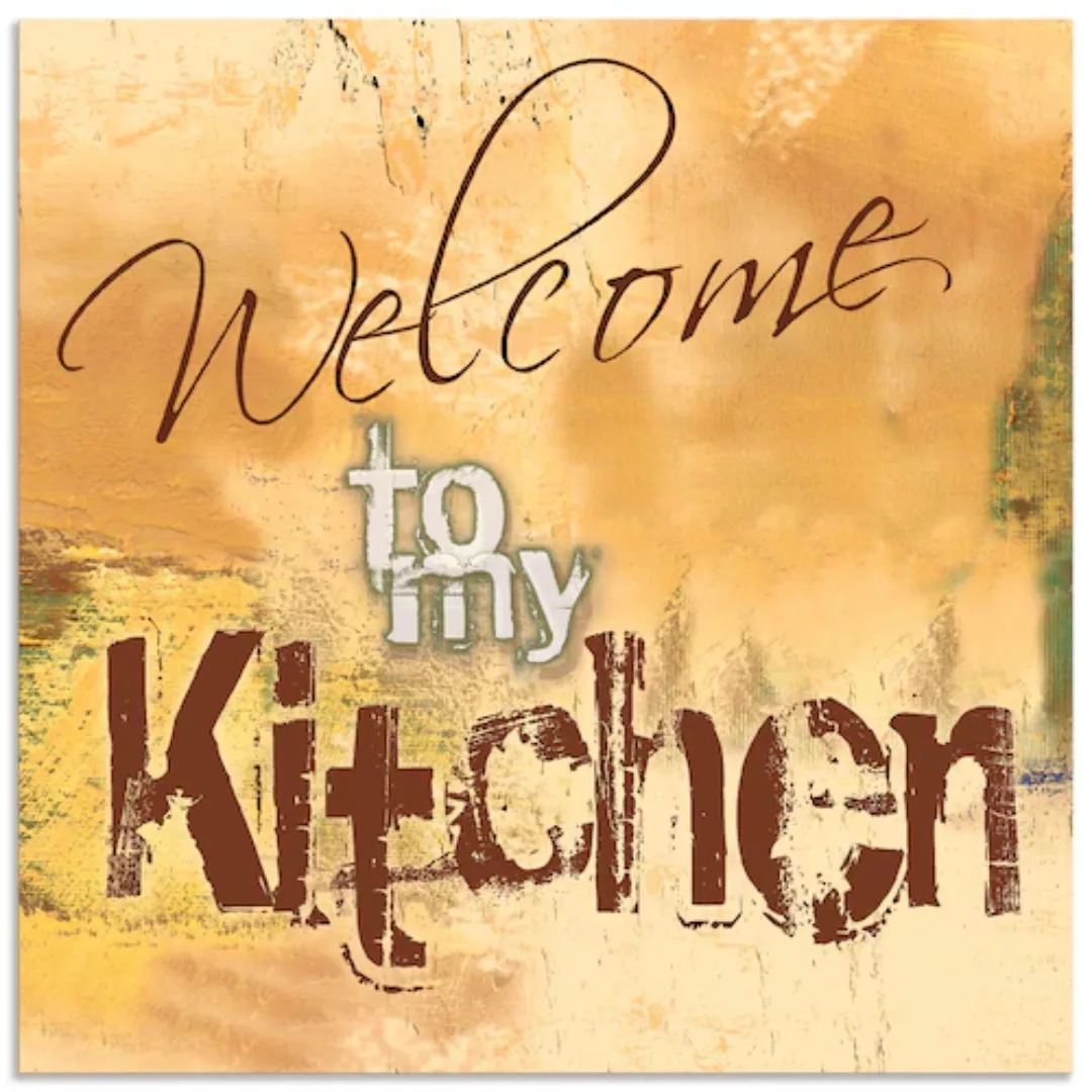 Artland Küchenrückwand "Willkommen in meiner Küche", (1 tlg.), Alu Spritzsc günstig online kaufen
