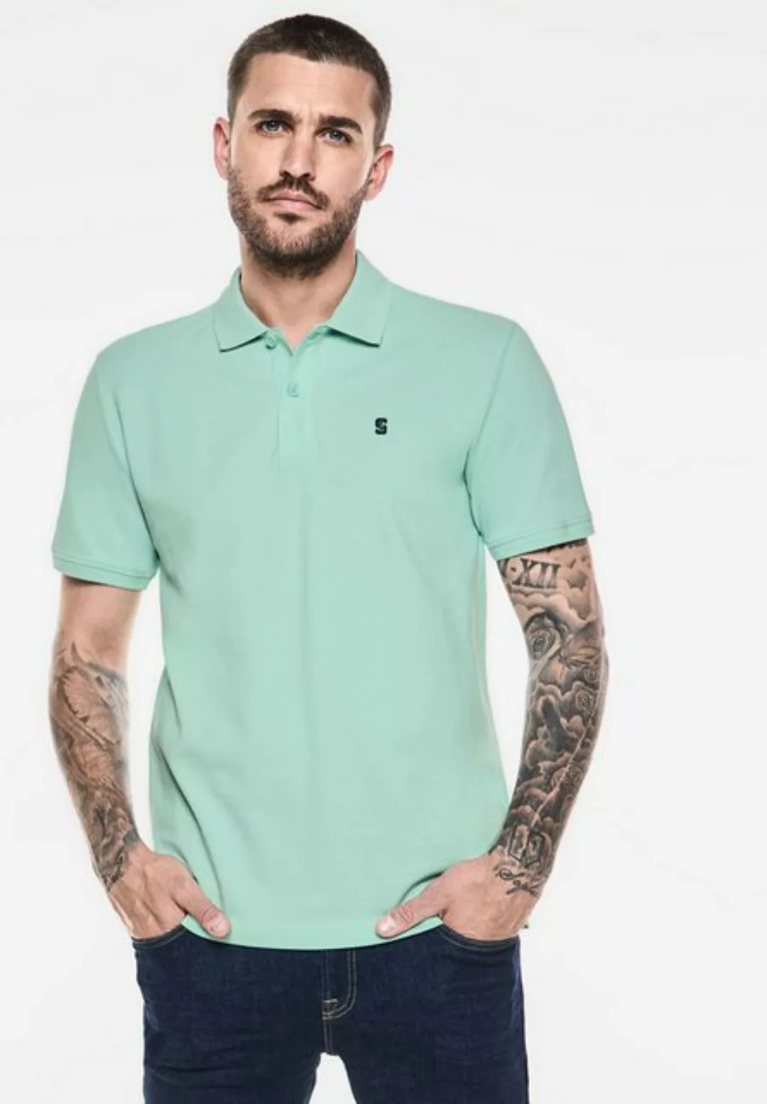 STREET ONE MEN Poloshirt in Unifarbe günstig online kaufen