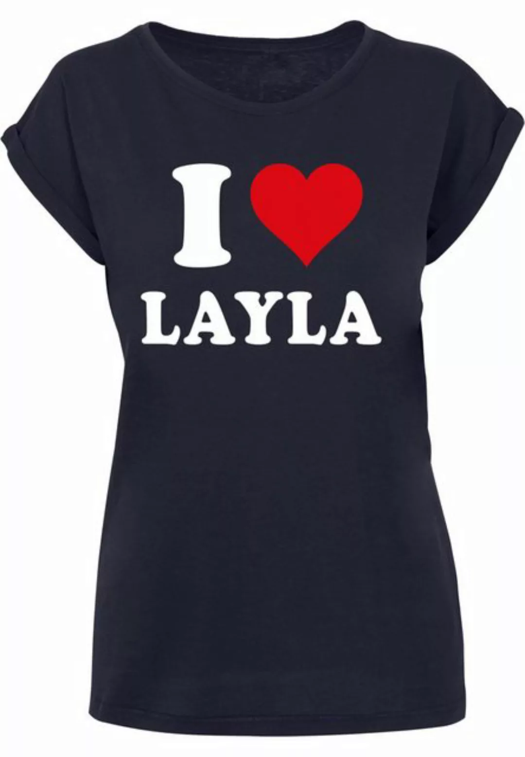 Merchcode T-Shirt Merchcode Damen Ladies I Love Layla X T-Shirt (1-tlg) günstig online kaufen