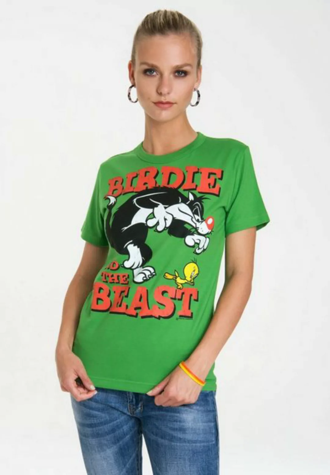LOGOSHIRT T-Shirt "Looney Tunes – Sylvester & Tweety", mit lizenziertem Pri günstig online kaufen