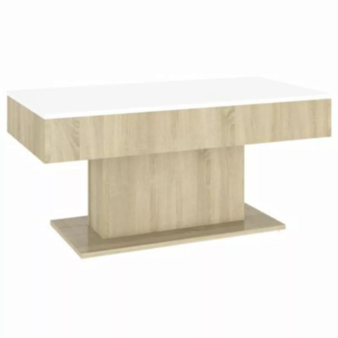 vidaXL Couchtisch Weiß Sonoma-Eiche 96x50x45 cm Holzwerkstoff Couchtisch we günstig online kaufen