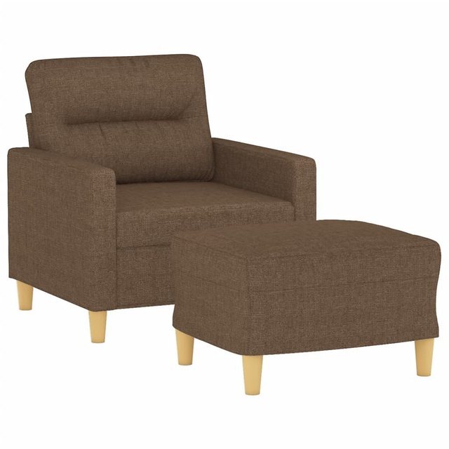 vidaXL Sofa Sessel mit Hocker Braun 60 cm Stoff günstig online kaufen