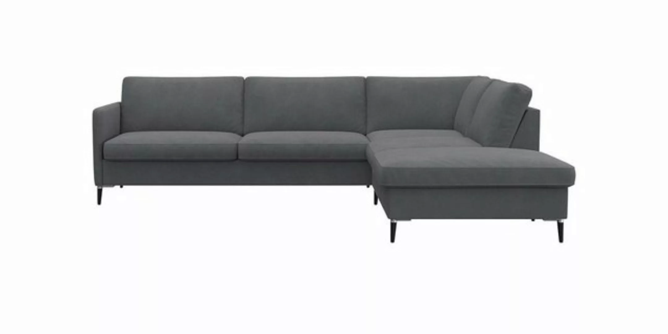 FLEXLUX Ecksofa Fiore, L-Form, schmale Armlehnen, Kaltschaum, Füße Alu+schw günstig online kaufen