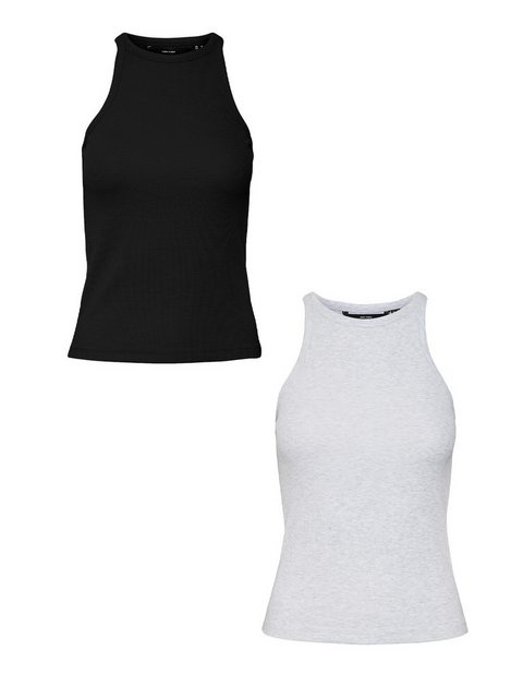 Vero Moda Shirttop Shirt 2er-Set enges Tank Top Rundhals ohne Ärmel (2-tlg) günstig online kaufen