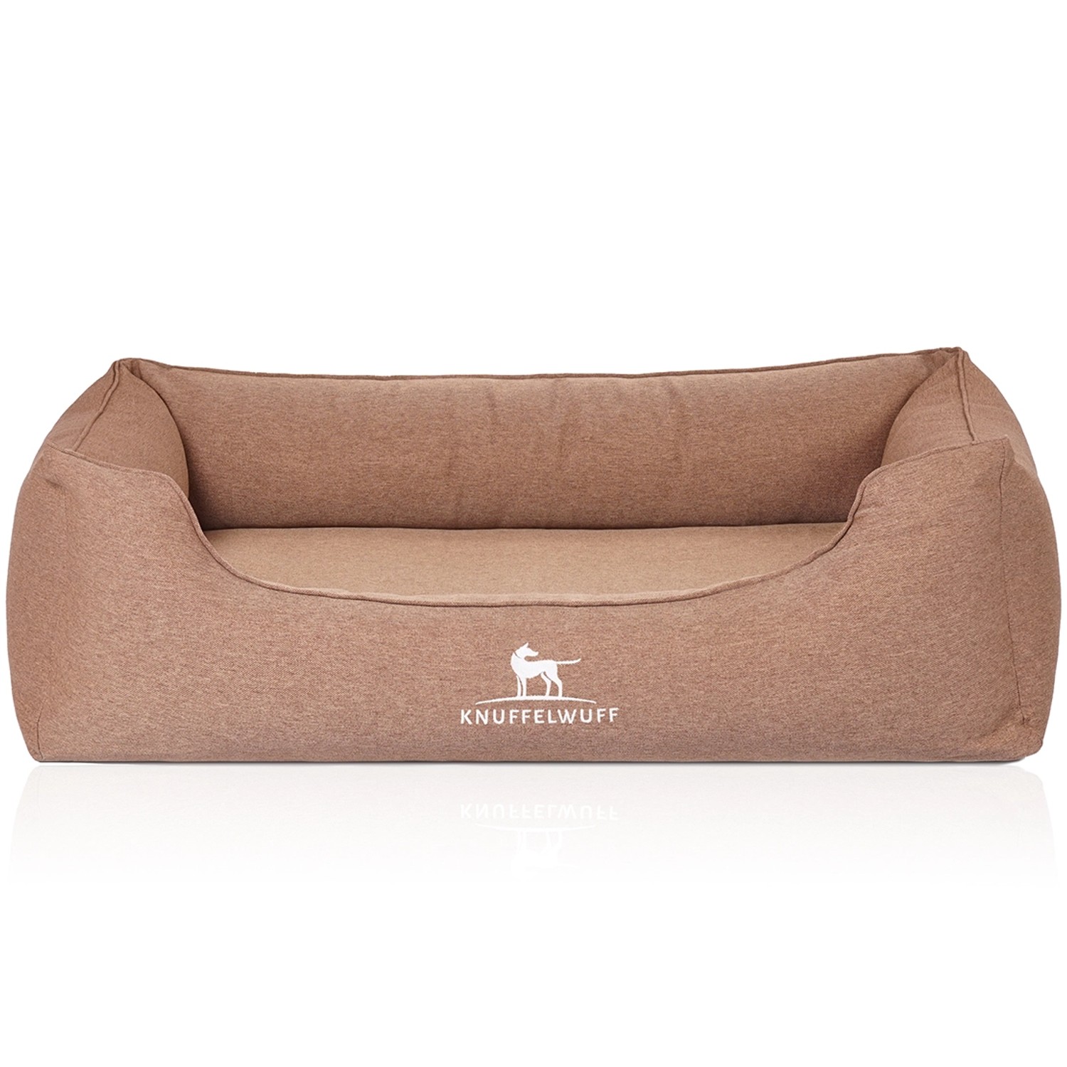 Knuffelwuff Hundebett Leano Orthopädisch Velours M-L 85 x 63cm Hellbraun günstig online kaufen