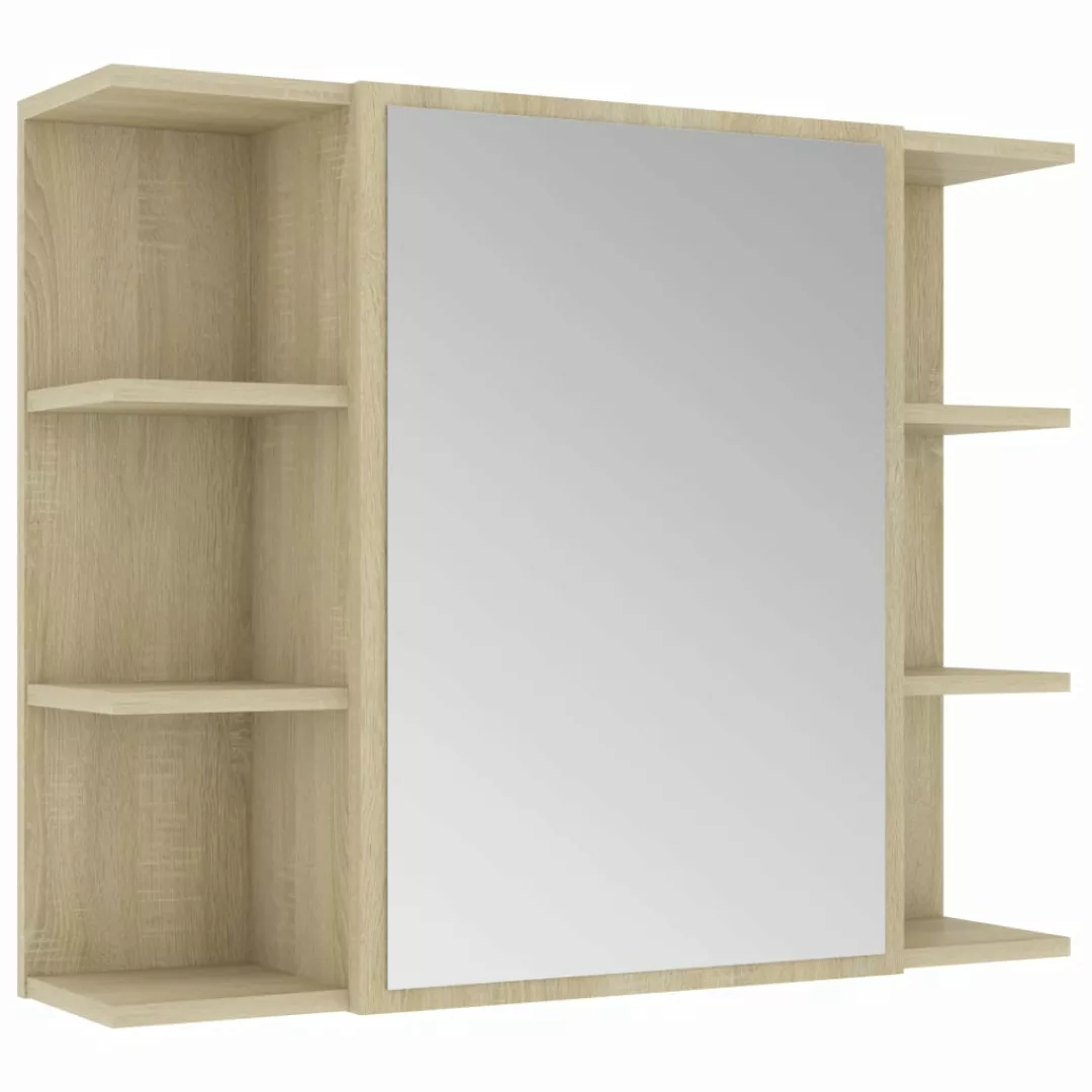 Bad-spiegelschrank Sonoma-eiche 80x20,5x64 Cm Spanplatte günstig online kaufen