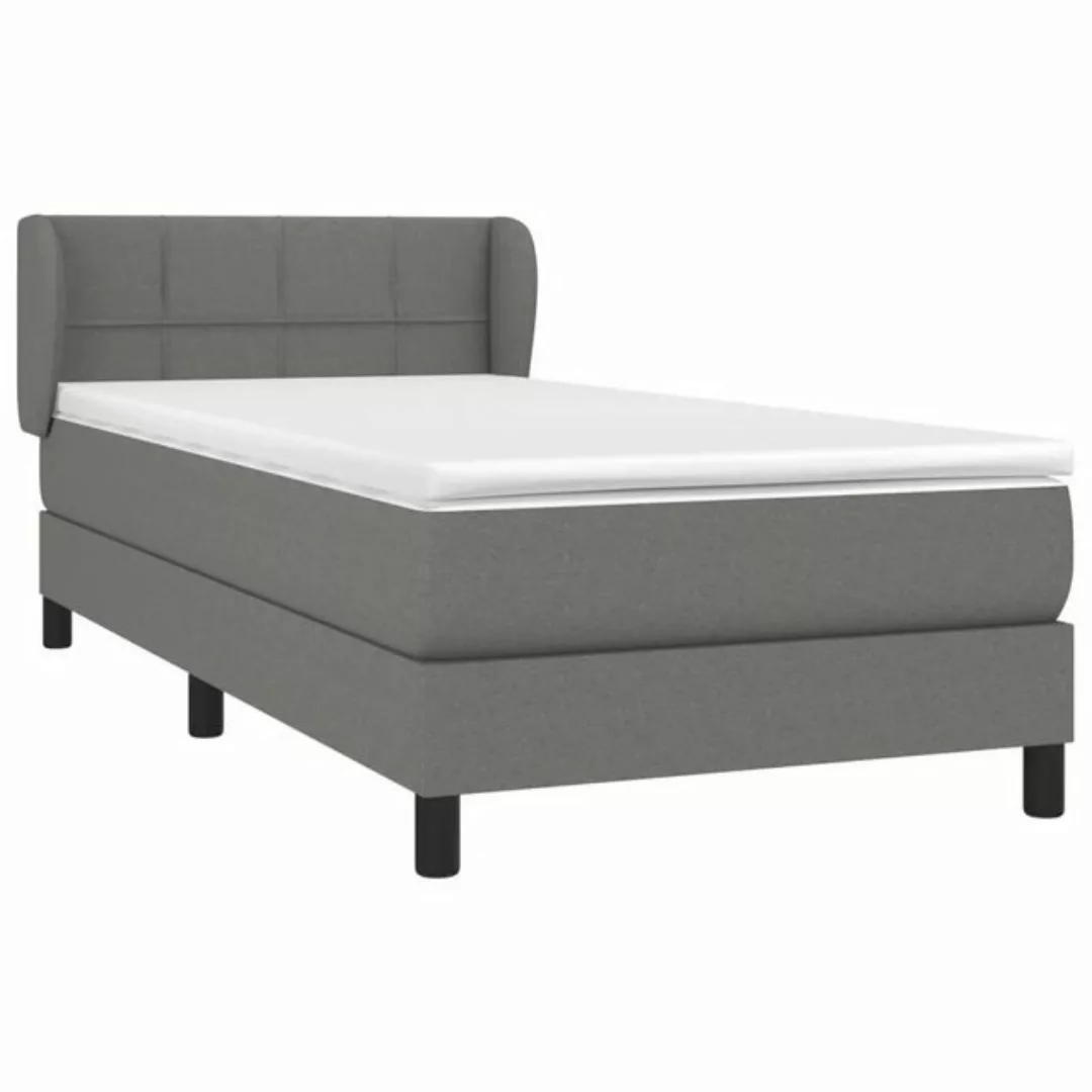 furnicato Bettgestell Boxspringbett mit Matratze Dunkelgrau 100x200 cm Stof günstig online kaufen