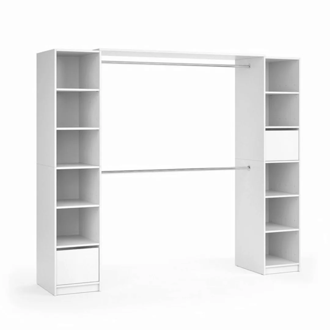 Vicco Kleiderschrank Visit, Weiß, 225 x 189 cm XL günstig online kaufen