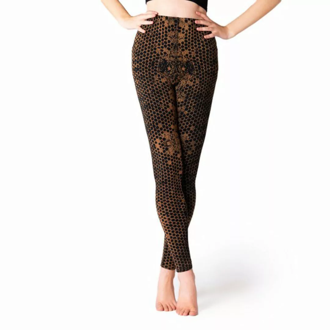 PANASIAM Leggings Unikat Batik Leggings mit Wabendesign moderner Stil lange günstig online kaufen