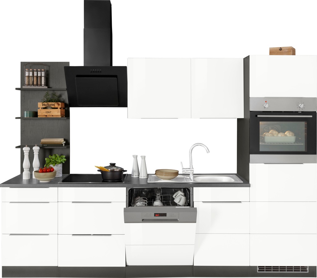 Kochstation Küchenzeile "KS-Brindisi", mit E-Geräten, Breite 280 cm günstig online kaufen