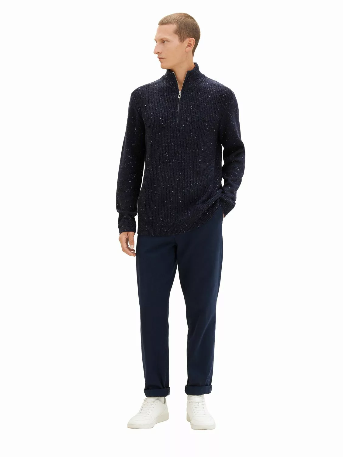 Tom Tailor Herren Stehkragen Pullover NEPS STRUCTURED - Regular Fit günstig online kaufen