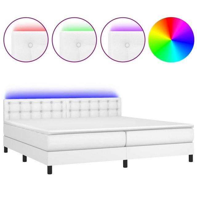 vidaXL Boxspringbett Bett Boxspringbett mit Matratze & LED Kunstleder (200 günstig online kaufen