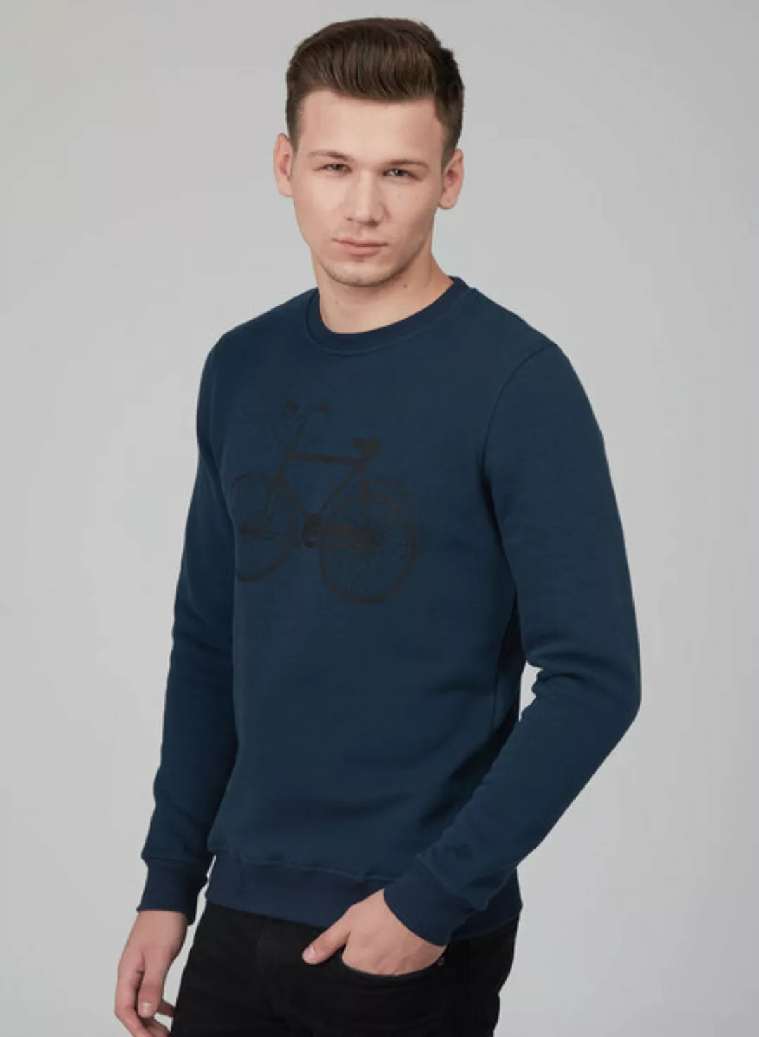 Langarm Basic Sweatshirt Aus Bio Baumwolle günstig online kaufen