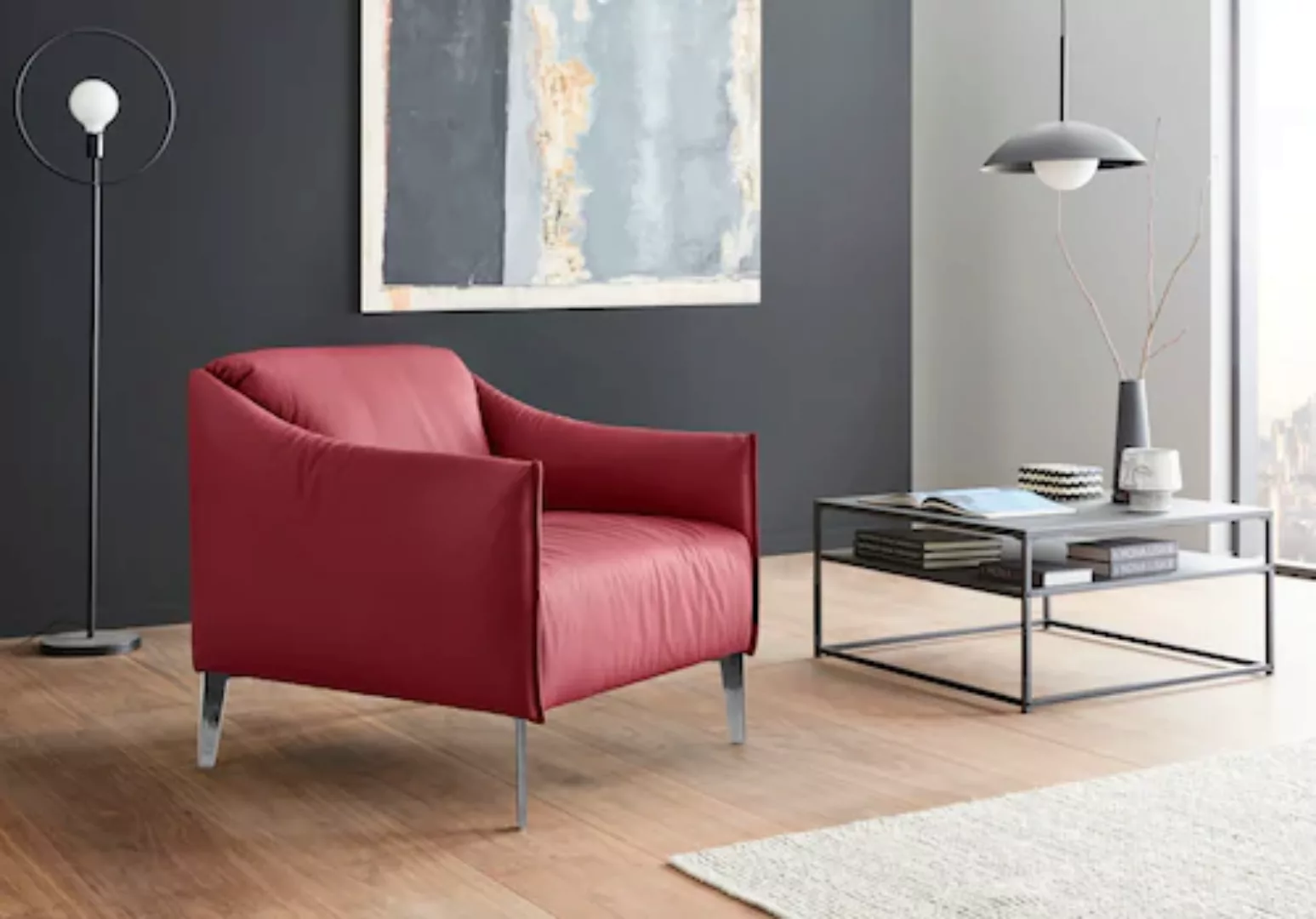 W.SCHILLIG Cocktailsessel »sally Designsessel, Loungesessel,«, mit Metall-W günstig online kaufen