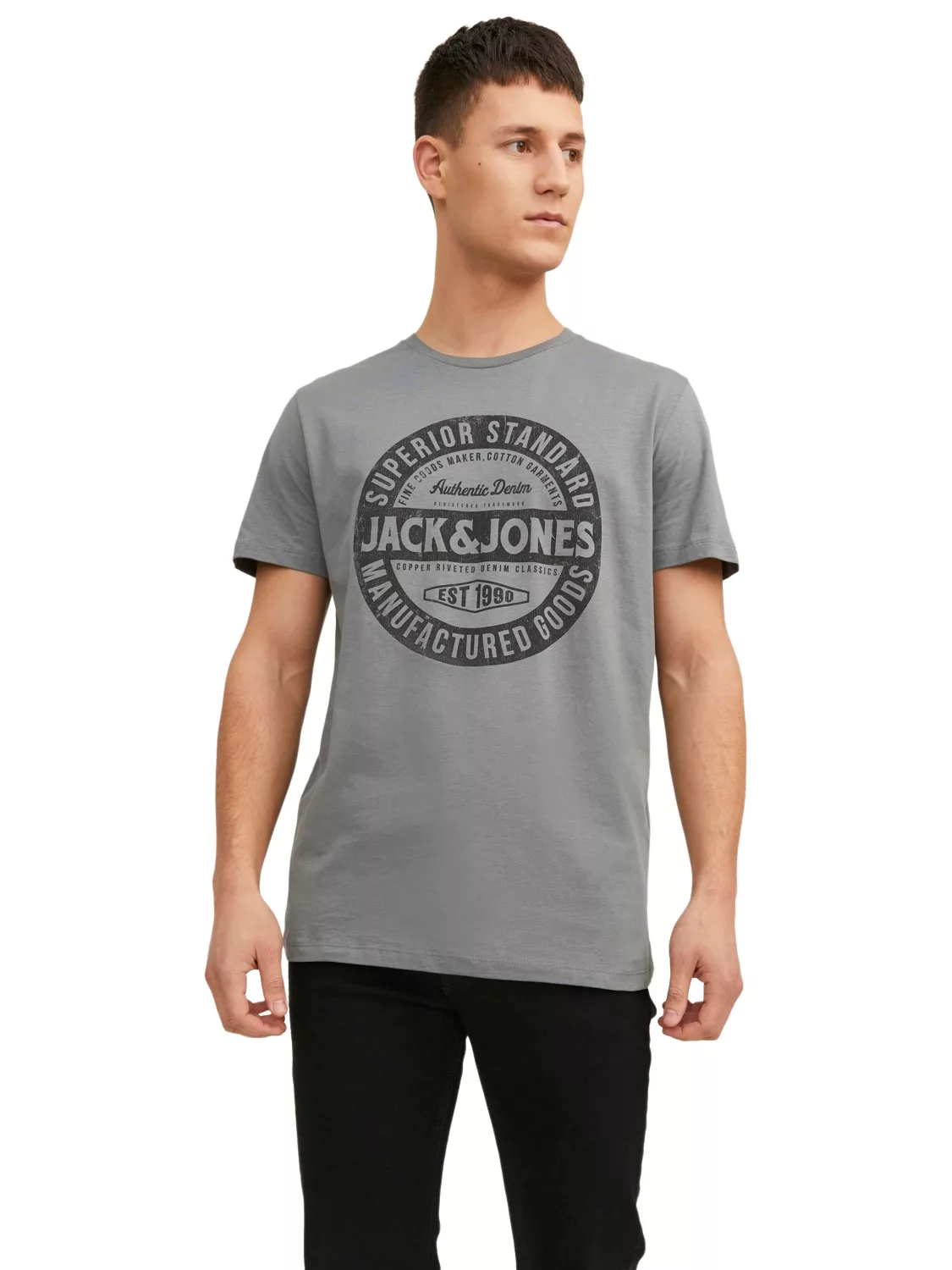 Jack & Jones Herren Rundhals T-Shirt JJEJEANS - Regular Fit günstig online kaufen