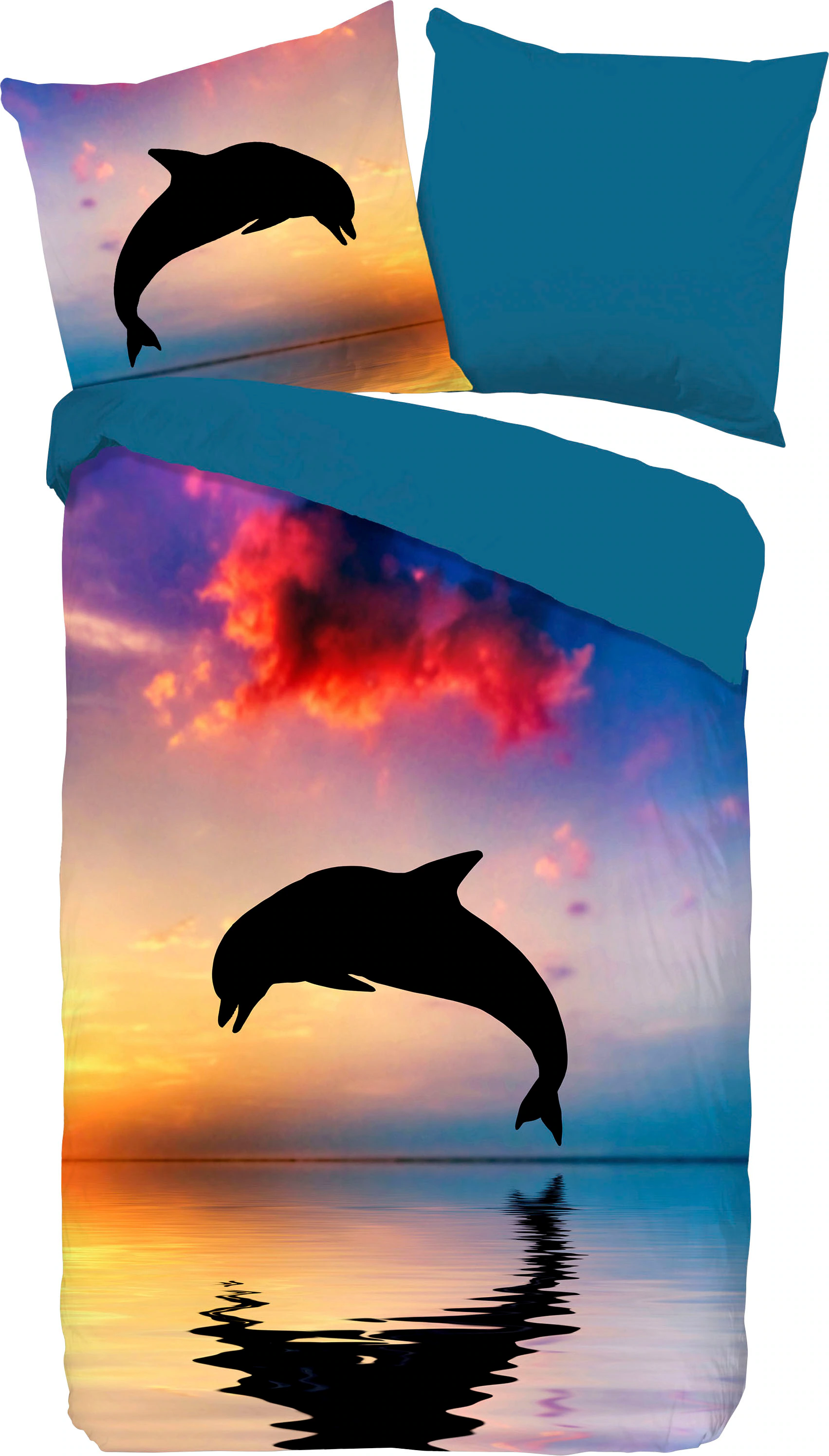 good morning Kinderbettwäsche »Dolphin«, 100% Baumwolle, 135x200, Reißversc günstig online kaufen