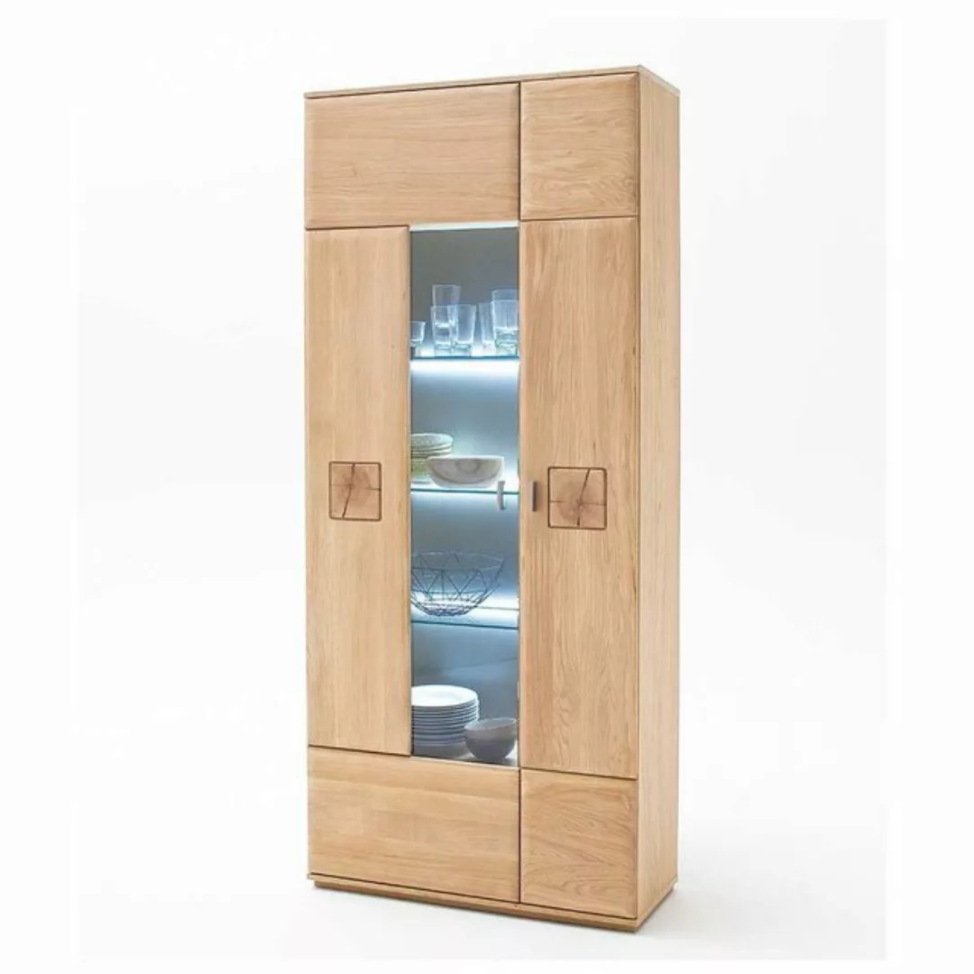 Pharao24 Vitrine Renemia aus Massivholz, mit LED Beleuchtung günstig online kaufen