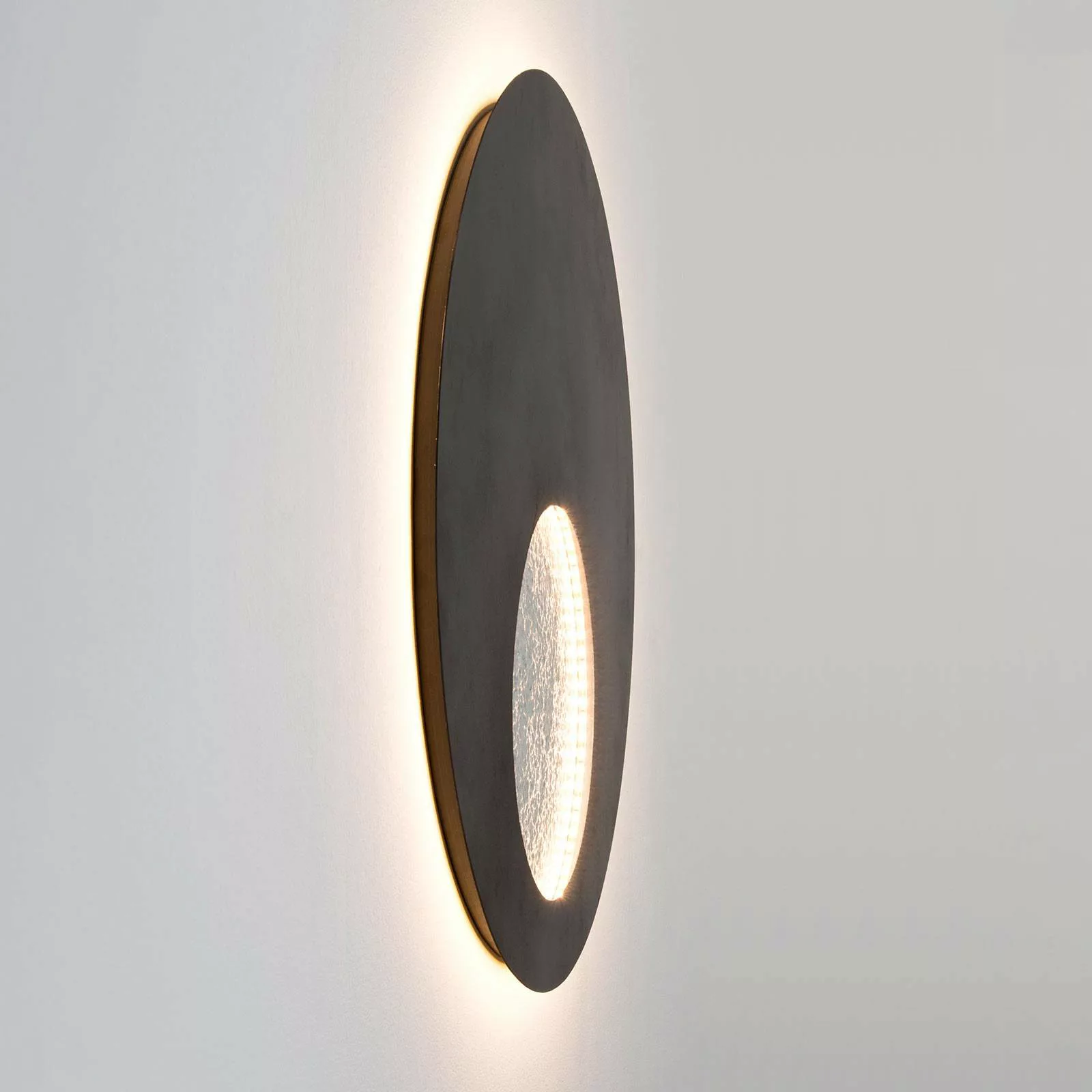 LED-Wandleuchte Luina, Ø 80 cm, innen silber günstig online kaufen