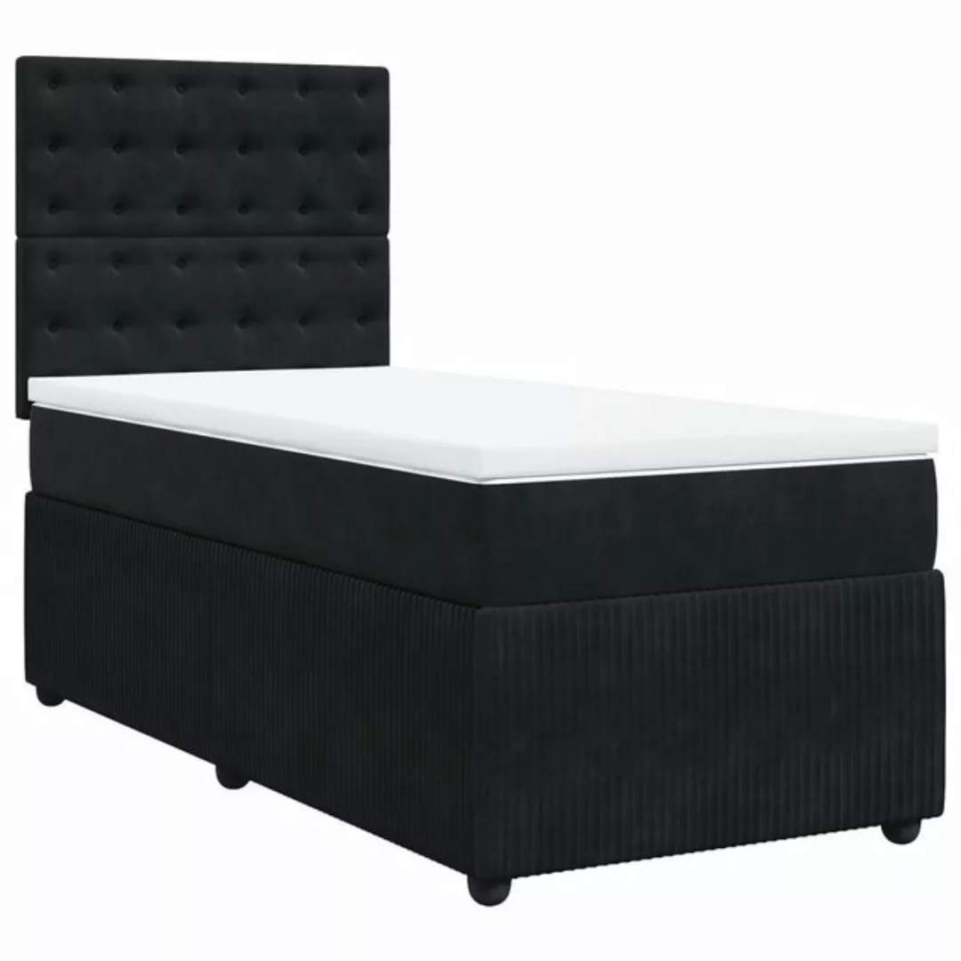 vidaXL Bett Boxspringbett mit Matratze Schwarz 80x200 cm Samt günstig online kaufen