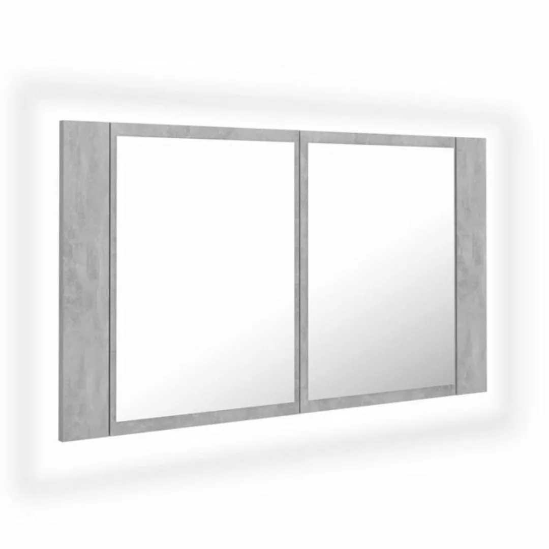 vidaXL Badezimmerspiegelschrank LED-Bad-Spiegelschrank Betongrau 80x12x45 c günstig online kaufen