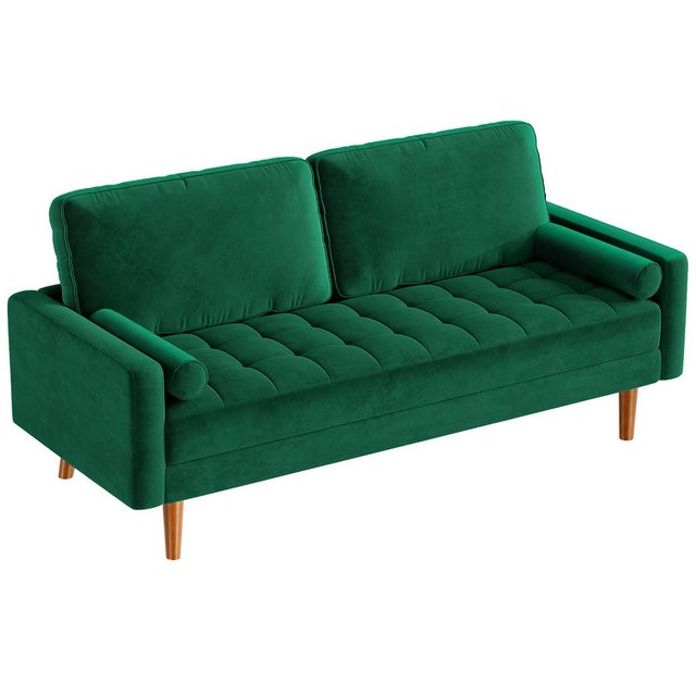 OUNUO Sofa 3 Sitzer Sofa 3er Samt Kleines Couch mit 2 Wurfkissen für Wohnzi günstig online kaufen