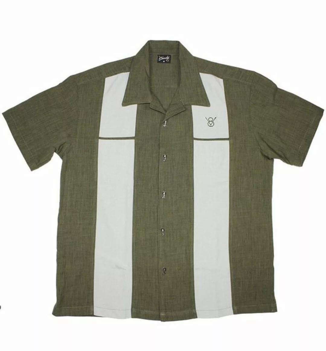 Steady Clothing Kurzarmhemd Classy Piston Grün Retro Vintage Bowling Shirt günstig online kaufen