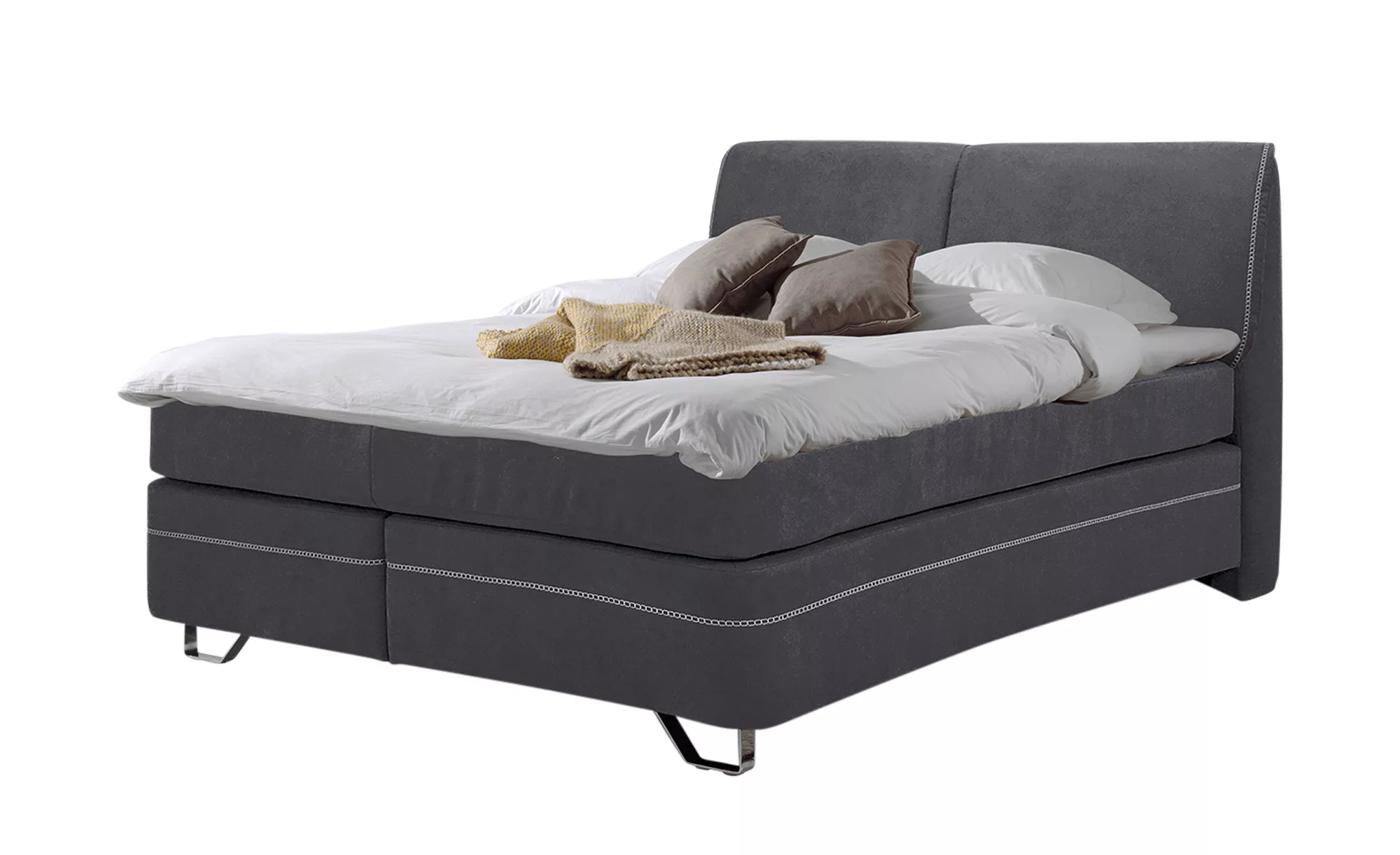 uno Boxspringbett  Pinto 2 - grau - 180 cm - Betten > Boxspringbetten > Box günstig online kaufen