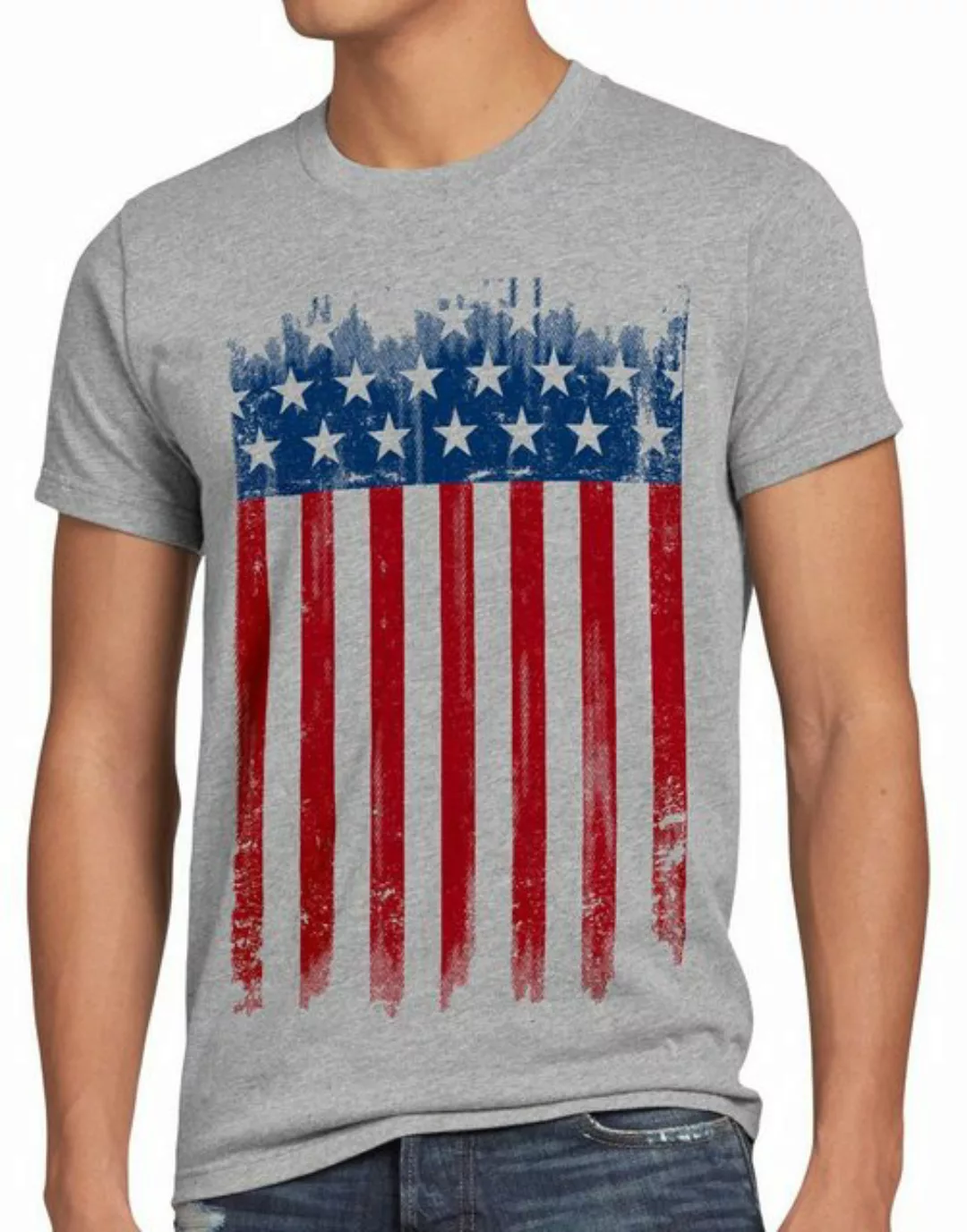 Print-Shirt Herren T-Shirt US Flagge vereinigte staaten united states ameri günstig online kaufen