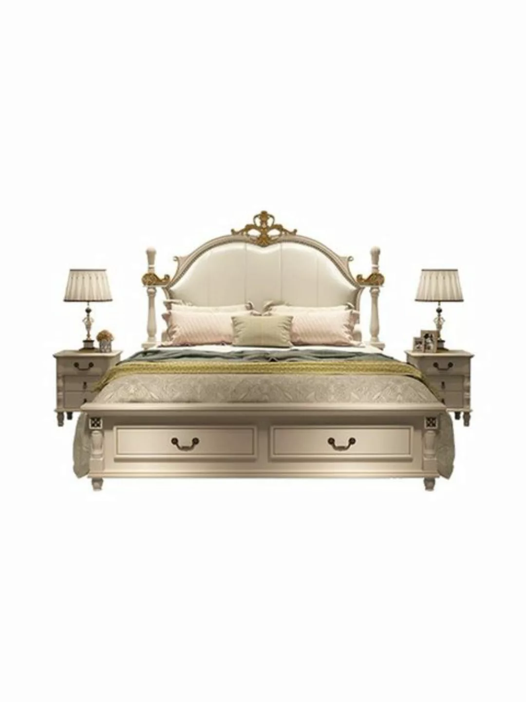 JVmoebel Bett, Luxus Bett Polster Design Doppel Hotel Betten Königliches Ba günstig online kaufen