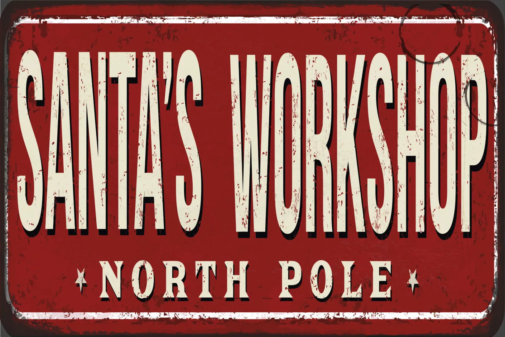 queence Metallbild "Santas Workshop", (1 St.), Stahlschilder günstig online kaufen