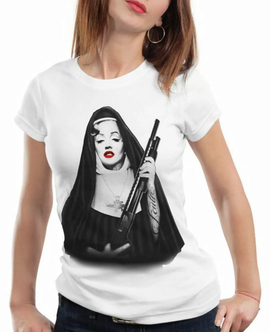 style3 T-Shirt Marilyn Gebetsschwester tattoo monroe rock nonne marylin sho günstig online kaufen